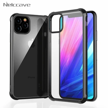 

Transparent Acrylic Phone Case For iPhone 11 Pro XS Max XR X 8 7 Plus Shockproof Cases Silicone Bumper Clear Back Strength Cover
