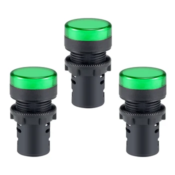 

uxcell Signal Lights AC/DC 24V, Green LED, Flush Panel Mount 7/8" 22mm, 3Pcs