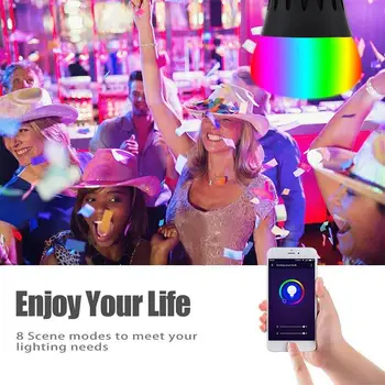 

WIFI Control LED Lamp Bedroom Decoration Durable LED Light Bulb Party RGBW Super Bright Home LED Bulb Wireless Bar E27/B22/E14