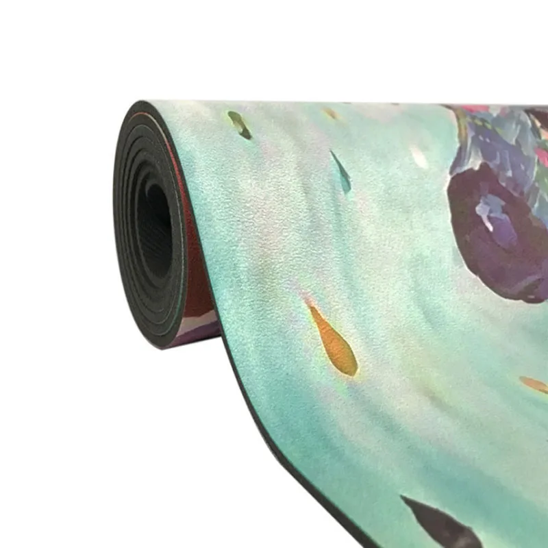 3.5mm rubber yoga mat and art print yoga fitness mat Painted fawn suede rubber mat