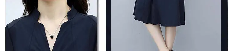 Осень, стиль, женское платье с v-образным вырезом, приталенная юбка для похудения, французская элегантная шифоновая юбка с длинным рукавом для женщин