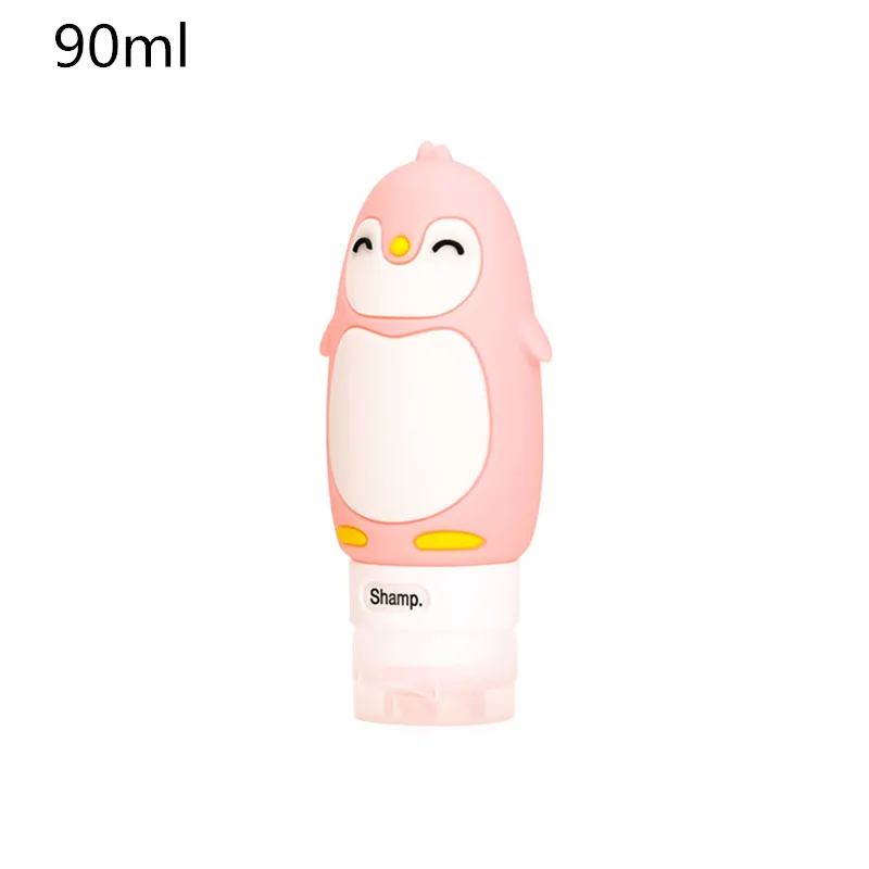 90ml pink Еда из пищевого силикона 60/80/90/100 мл для макияжа Симпатичные Путешествия бутылки шампунь-гель для душа лосьон Трубки Squeeze пустая бутылка - Цвет: 90ml pink