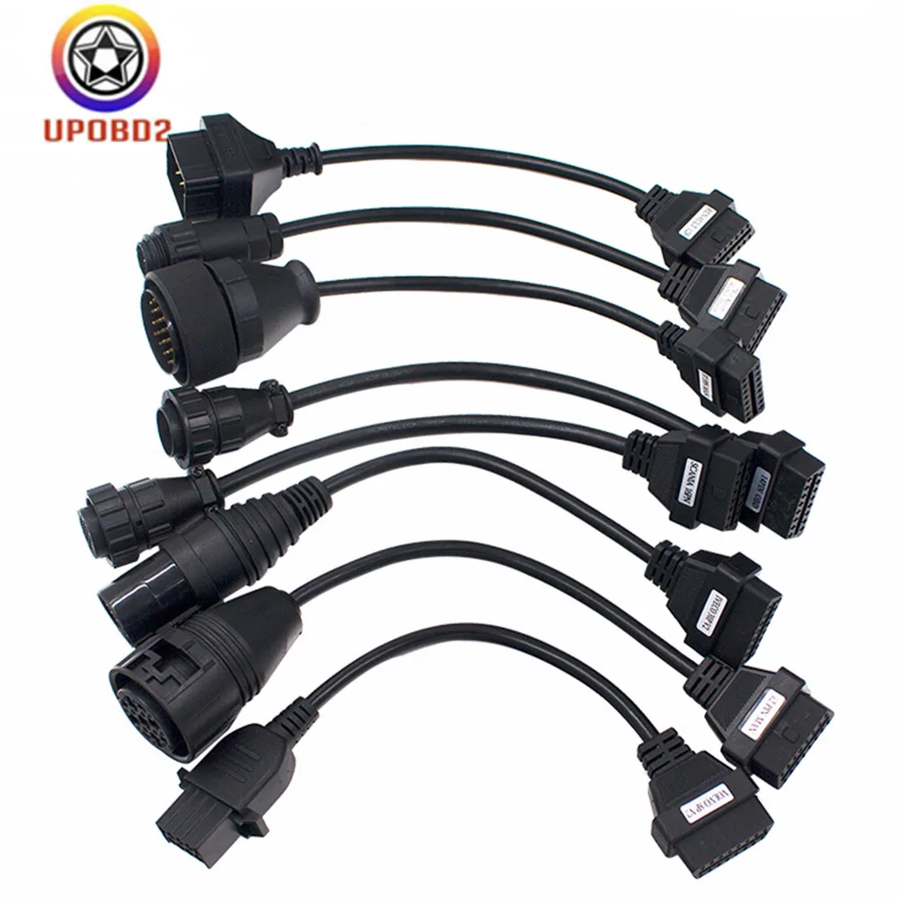

Truck Cable Full Set 8pcs OBD 2 OBDII Diagnostic Scanner OBD2 Trucks Diagnostic Tool Extension Cable For BMW Multidiag
