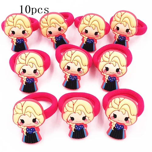 19-10pcs 10 шт., эластичная повязка для волос с изображением Микки и Минни, Русалочки, принцессы, Детские аксессуары для волос, резинка для волос для девочек - Цвет: 19-10pcs