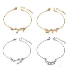 Тодорова с украшением в виде кристаллов 12 знаков зодиака брелок Созвездие Браслеты для Для женщин Девушка Блестящий кубического циркония гороскоп астрологические ювелирные изделия подарок на день рождения