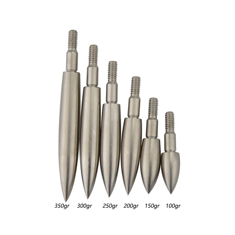 12pcs Stainless Steel Arrow Target Tips Points 100 150 200 250 300