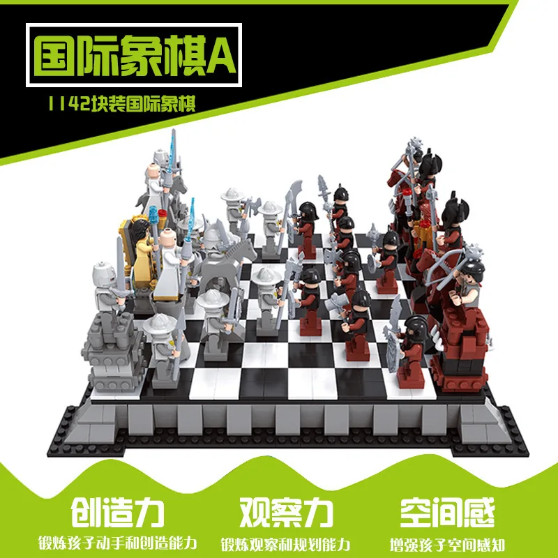 

AUSINI 27907 Building Chess Set Plastic Children DIY Assembled Toys Gift