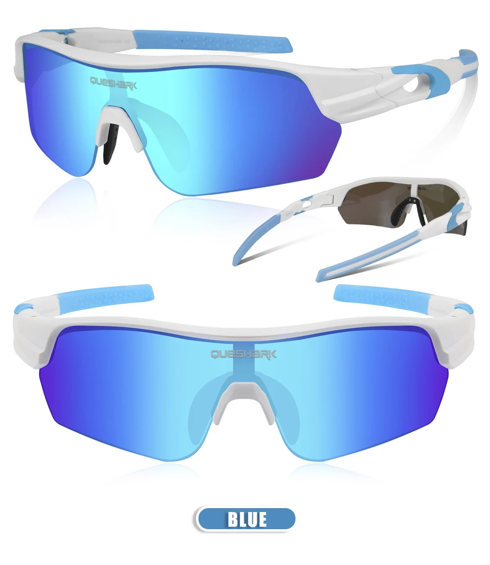 Queshark 2020 New Design Polarized Sport Sunglasses For Men Women Cycling Running Fishing Driving Golf 4 HD Lens Exchangeable