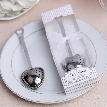 

(10pcs/Lot)FREE SHIPPING+"Tea Time" Heart Tea Infuser Wedding Favors in Elegant White Gift Box