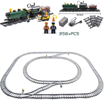 

Dropshipping Train Rail Tracks Block Model building kits compatible with city Rail Tracks for Train Straight & Curved Track
