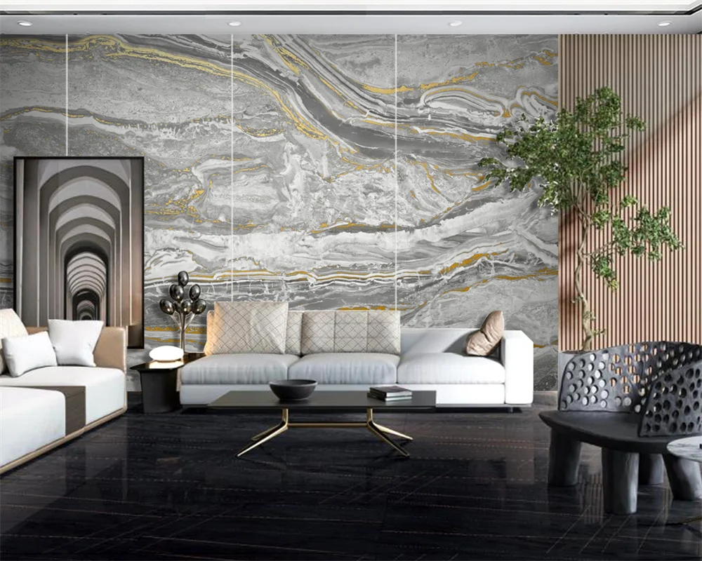 beibehang Custom new modern minimalist high-grade gray stone slab marble background papel de pared wallpaper papier peint | Обустройство