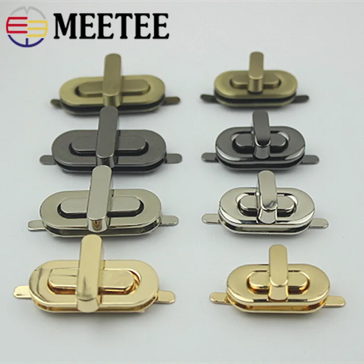 2pcs 42x17/34x16mm Egg shaped Bag Twist Turn Locks Metal Purse Mortise