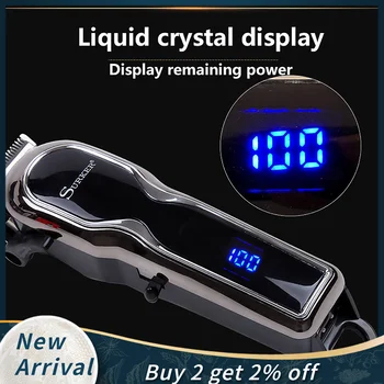 

Lcd Digital Micro Adjustment Button Professional Electric Push-and-cut Hairdresser For Adults Child Home Mini Hairdresser Shaver