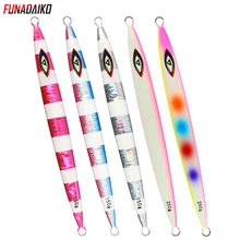 Funadaiko seafishing longa velocidade rápida jigging iscas brilho luminoso artificial matel gabarito iscas 80g100g150g200g