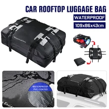 Универсальный 43-дюймовый автомобильный грузовой водонепроницаемый багажник на крышу, сумка для хранения багажа, органайзер для путешествий, Внешние детали 109x86x43 см