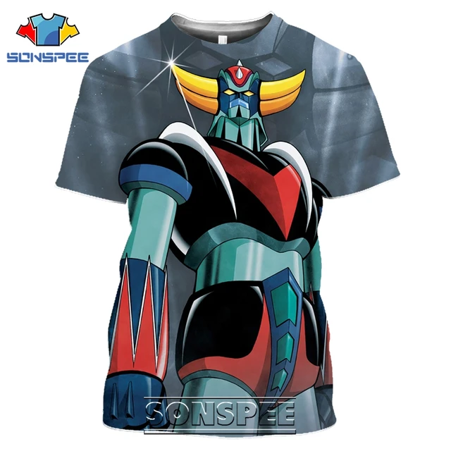 SONSPEE 3D Print Men Women Goldorak T-shirts Casual Streetwear Harajuku Hip Hop Short Sleeve Vintage Anime Tees Tops Shirt Style 05