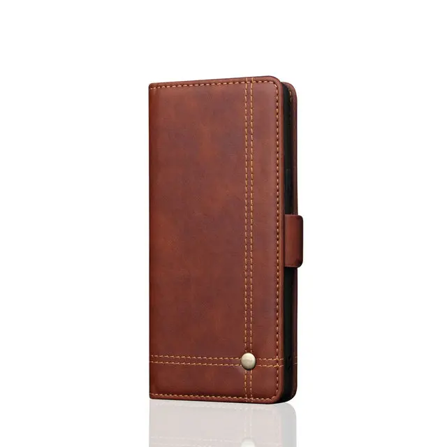 Роскошный флип-кейс Etui для Coque samsung Note 10, чехол samsung Note 10 Plus 5G, 360 Защитный чехол для samsung Galaxy Note10 Note10 - Цвет: Темно-коричневый
