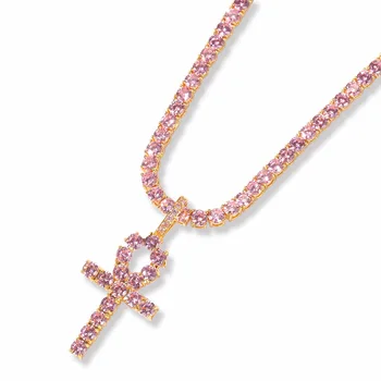 

High Quality Hip Hop Iced Out Bling Exaggeration Zircon cross Pendant Necklace 4mm*18 20Inch Personality men Jewelry Necklace