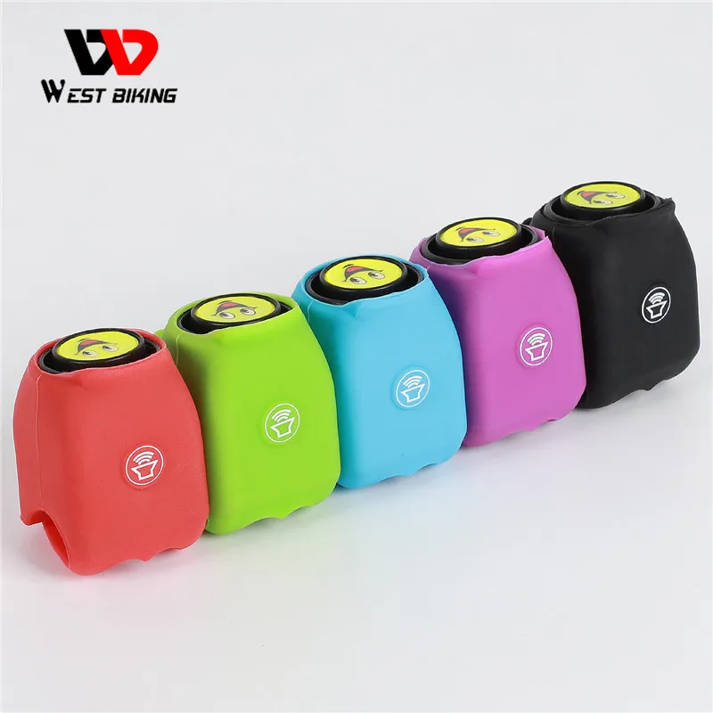 WEST BIKING Electric Bicycle Bell MTB Road Bike Horn 120db Waterproof Silica Gel Shell Ring Handlebar Cycling Accessories | Спорт и