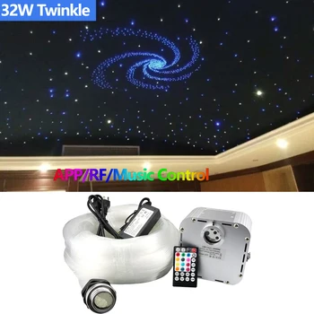 

Fiber Optic Light 32W Twinkle RGB LED Ceiling Lights Starry Sky Effect 835Strands*5M with Smartphone APP Bluetooth Control