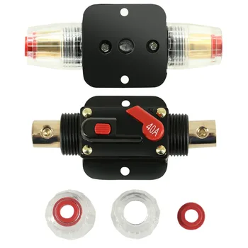 

12V 24V Car Truck Audio Resettable Fuse Circuit Breaker Audio Amplifier Overload Protection Fuse Holder DC 20A 30A 40A 50A 100A