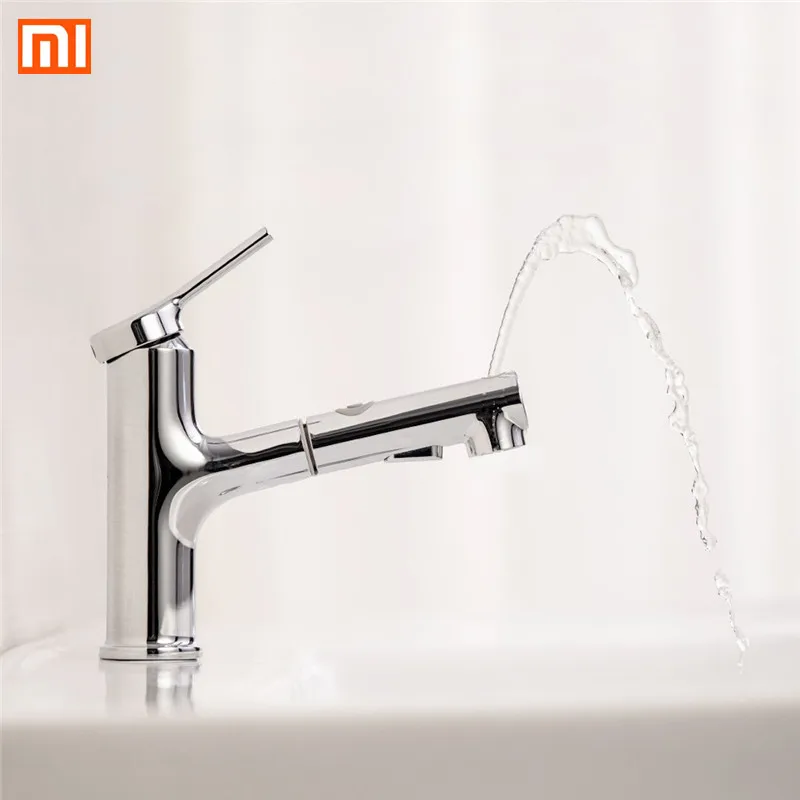 

Xiaomi DABAI Bathroom Basin Sink Faucet w/ Pull Out Rinser Sprayer Gargle Brushing 2 Mode Mixer Tap Cold & Hot Bathtub Faucet