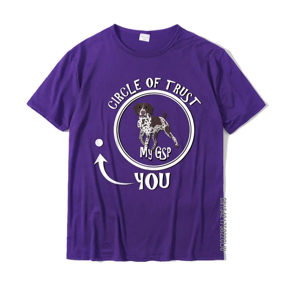 Europe Cotton Tops & Tees for Men Birthday T-Shirt Casual Classic O Neck Tops Shirt Short Sleeve Free Shipping German Shorthaired Pointer   Circle of trust   GSP gift__34328 purple
