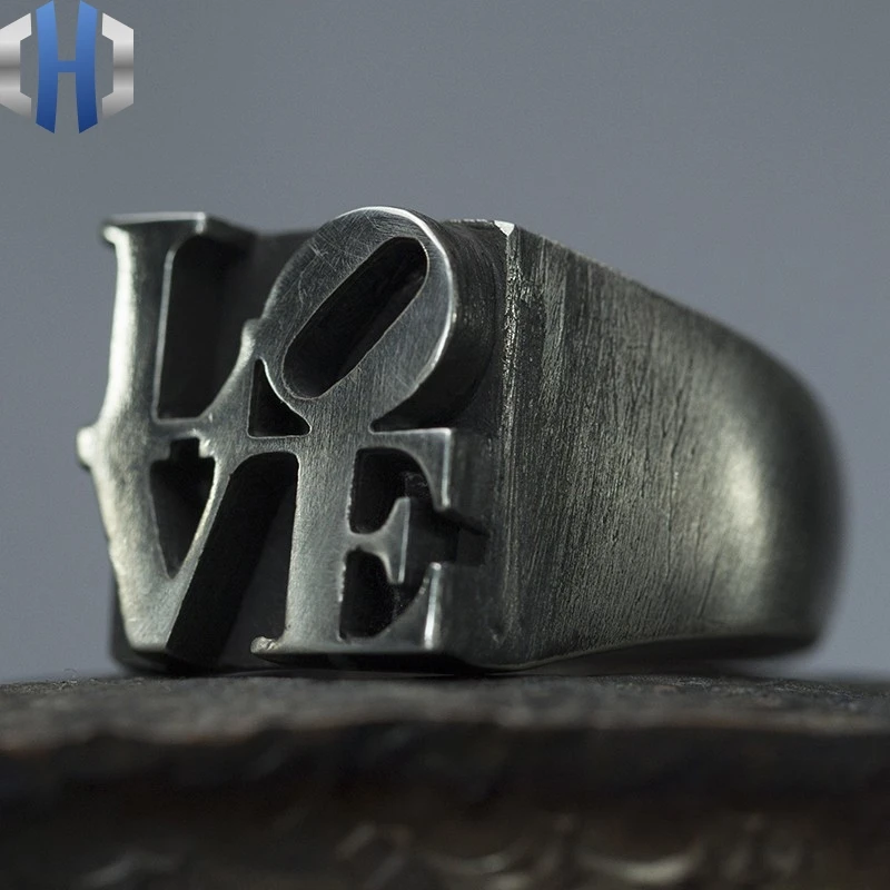 Дизайн ручной работы Серебряное украшение Love925 Серебряное Кольцо мужское индивидуальное кольцо серебряное кольцо с буквами женское
