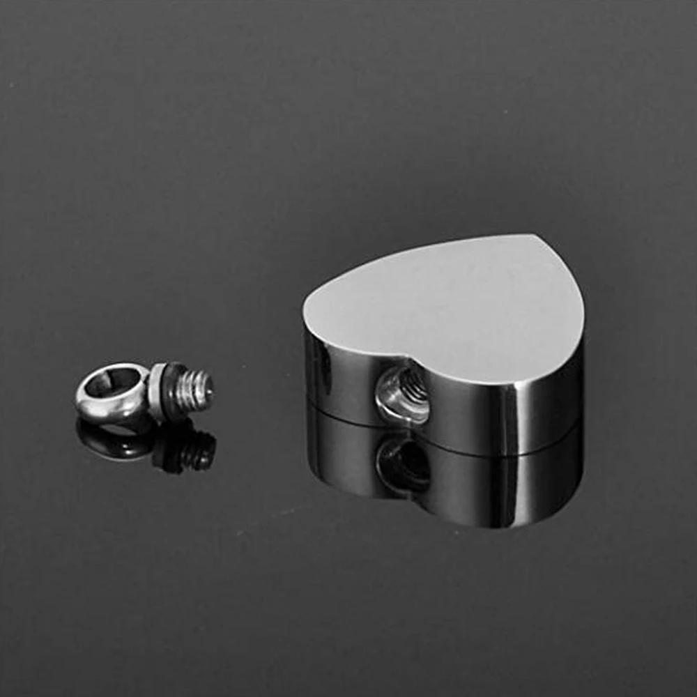 Stainless Steel Cat Memorial Heart Pendant , Pet Paw Print Urn Necklace For Ashes Cremation Jewelry Suit of Gift Velvet Bag