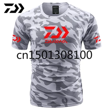 

Summer Daiwa Clothing for Fishing Camouflage Outdoor Fishing Tshirt Breathable Letter Short Sleeve Top Sport Quality Fishing Tee