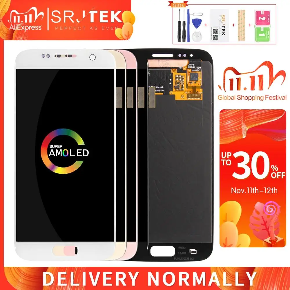 AMOLED/OLED для Samsung Galaxy S7 G930 ЖК дисплей сенсорный дигитайзер сенсор стекло в сборе G930F