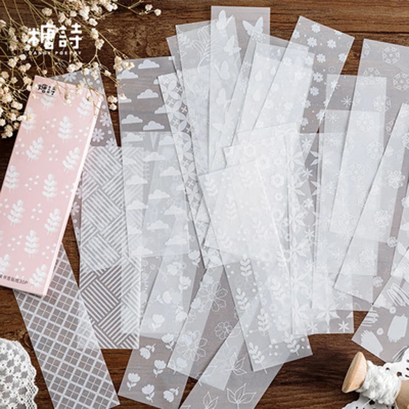 

WOKO 30pcs/lot Old Digest Pictorial Map Music Score Retro Lace Memory Bow Sticker DIY Bullet Journal Scrapbooking Planner Escola