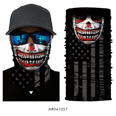 3D Skull Seamless Magic Neck Gaiter Skeleton Face Mask Shield Running Cycling Fishing Bike Bandana Headband Tube Scarf Men Women - Цвет: 057