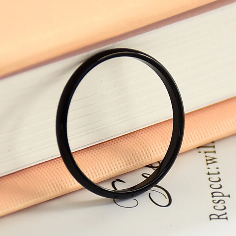 2mm Stainless Steel Thin Ring Rose Gold Black For Women Men Minimalist Jewelry Party Simple Fashion Gift Size 3 To 10 3
