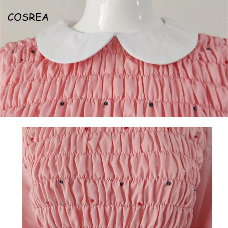 Очень странные дела 3 Косплэй одиннадцать Розовое платье сверхмощные девушка костюм в морском стиле с отложным воротником средней длины платье плиссированная юбка блузка для девочек Для женщин