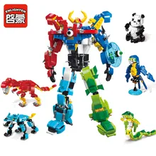 NEW 1403 ENLIGHTEN Morphing Robot 5 In 1 Creator Of God War Model Building Blocks Action Figure Bricks Toys Gifts For Children