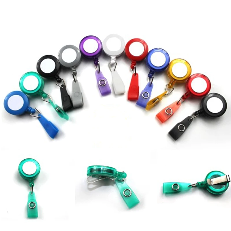 High Quality Badge Reel Holder Key Ring Retractable Buckle for Employee  Doctor Name ID Card(Give Away Smiley Sticker)