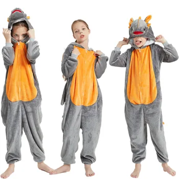 

Flannel Polyester Winter New Dragon Children Onesie Sleepwear Full Pillamas De Animals Polyester,spandex