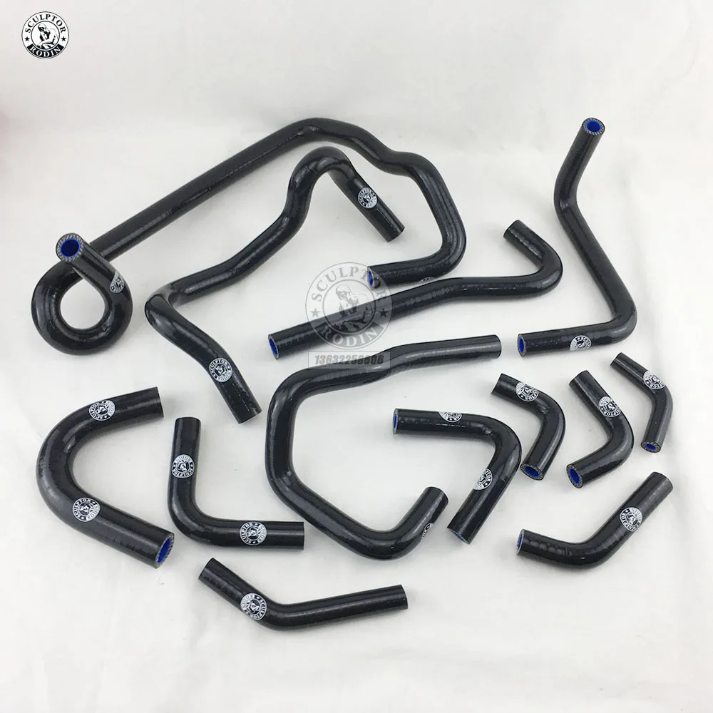 Черный SILICONE Radiator Heater HOSE Kit FOR Nissan skyline GTR R33 R34 RB26DET RB26(13PCS) red/blue/black - Цвет: Черный