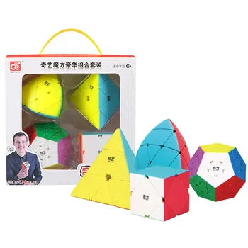 

Mofangge 4 Pcs/Set QiYi Magic Cube Set Gift Set 2x2x2/3x3x3/4x4x4/5x5x5 Megaminx Professional Cubes Funny kid toys