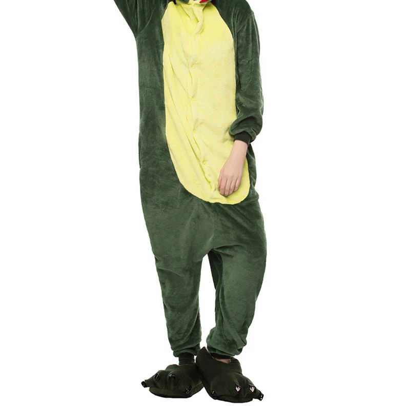 MC0645 green Зимний Теплый женский комбинезон, единорог, Ститч, Тоторо, пижамы, наборы, милые фланелевые пижамы с животными, ночная рубашка, цельная Пижама, костюм - Цвет: MC0645 green