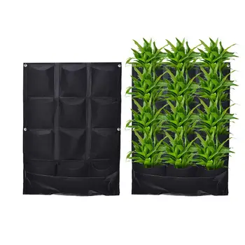 

12 Pockets Hanging Garden Planting Bag Waterproof Wall-mounted Strawberries Planting Bag Breathable Vegetables Planter Bag
