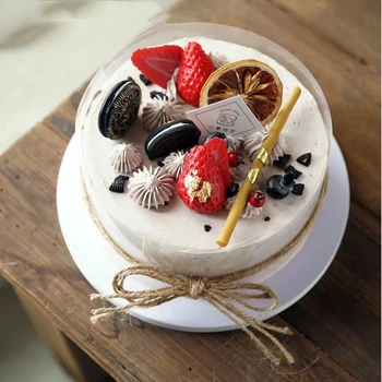 

SWEETGO customization 6 inch Artificial cake clay dessert model Flower chocolate fruit home showcase food photography props