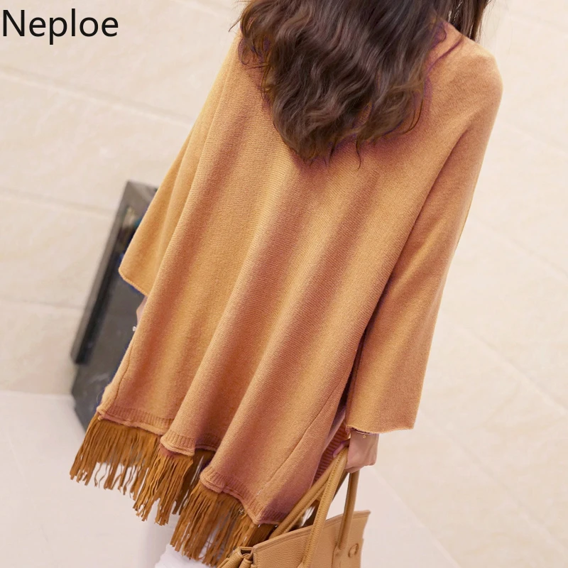 Neploe корейский Crazy style Свободный дикий кардиган Feminino с v-образным вырезом кисточкой мин длинный вязаный свитер Простой Sueter Mujer Invierno 45958
