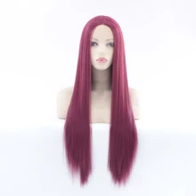 MRWIG средняя часть#2030 темно-Бургундия длинные прямые жаропрочные волокна бесклеевой парик для женщин синтетический парик фронта шнурка