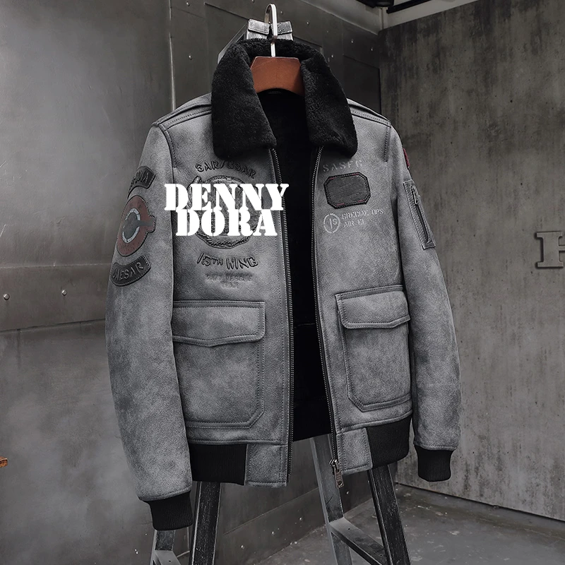 B3 flight jacket sheepskin aviator fur Clearance