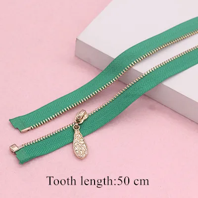 2pcs 3# 50/55/65/70/75cm Open-end Auto Lock Metal Copper Zipper for Sewing Bag Clothes Coat Zippers Garment Zippers Accessories - Color: 14