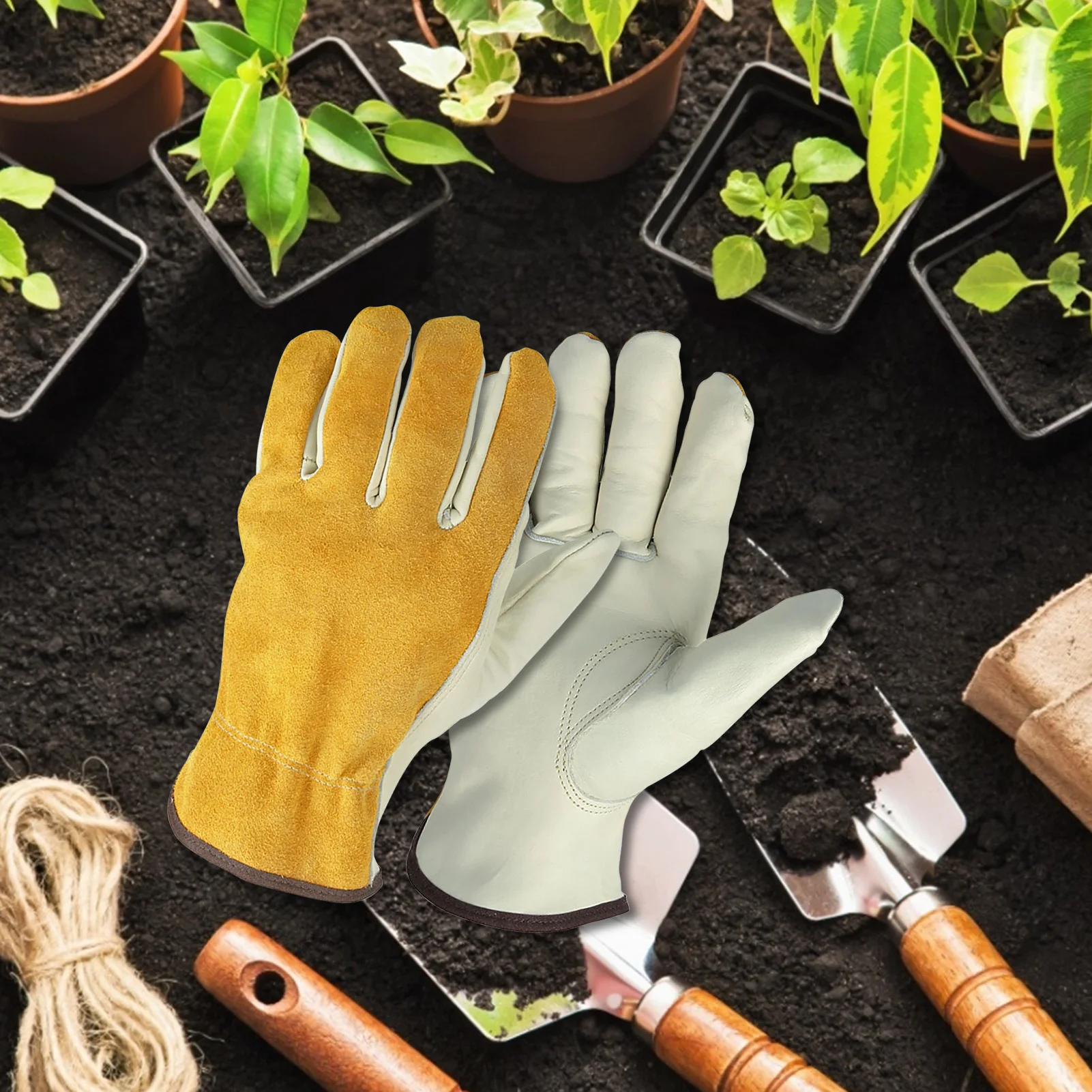 Gardening Gloves Stab-resistant Leather Work Gloves Waterproof Ultra-thin Reinforced Rigging Durable And Flexible