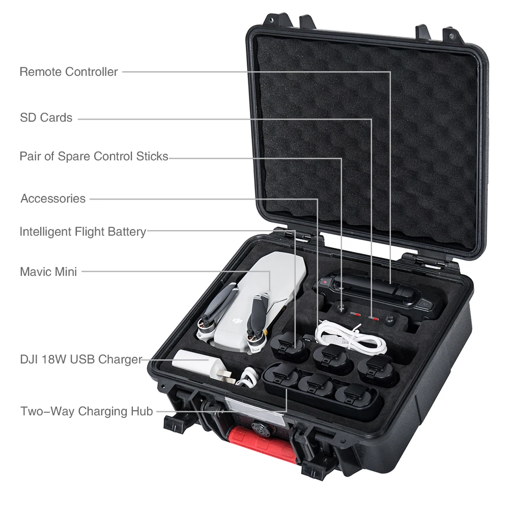 Buy Smatree Waterproof Bag Carry Case for DJI Mavic Mini Drone/Remote Control/Batteries/Two Way Charging Hub