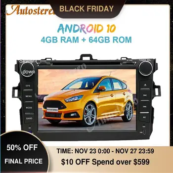 

Android 10.0 Wireless Carplay For Toyota Corolla 2007-2013 Car Radio GPS Navigation Stereo Multimedia Player Recorder Head Unit